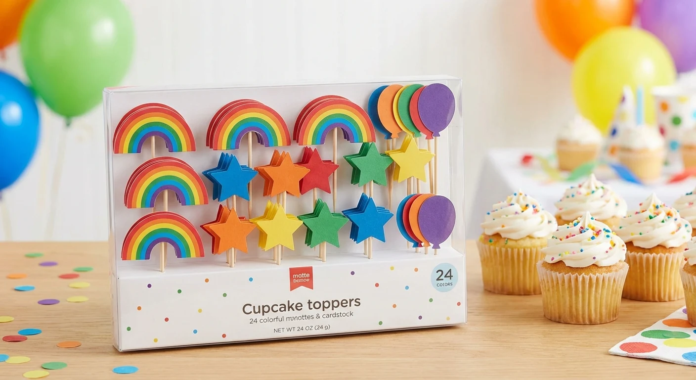 Amscan Color Pop Cupcake Topper Kit 24ct image 2