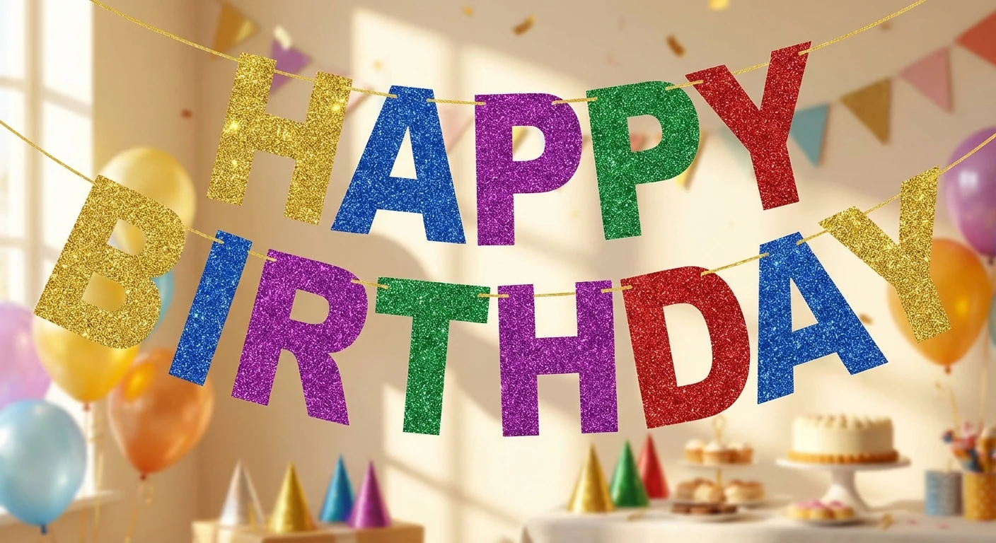 Amscan Giant Glitter Birthday Banner 5×6ft image 2