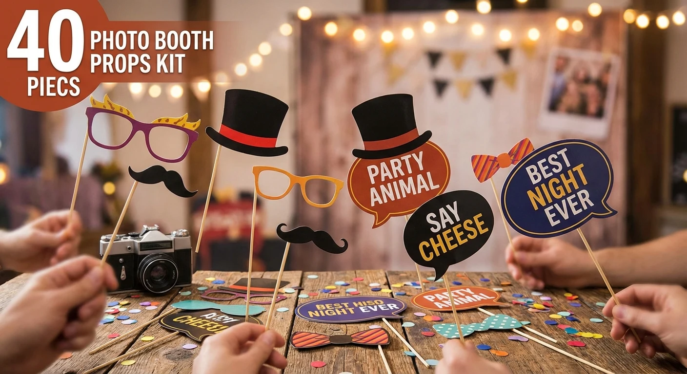 Elcoho Photo Booth Props Kit 40-Piece image 2