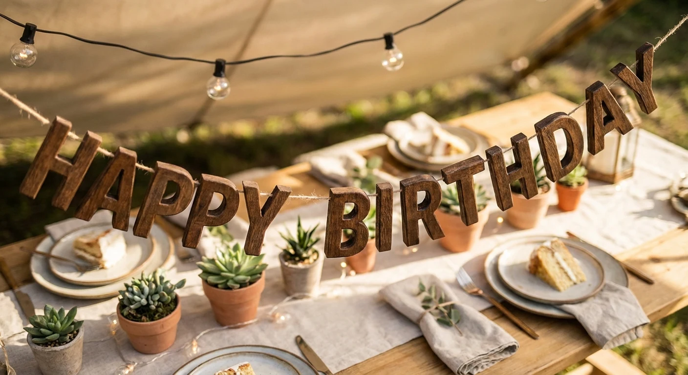 Etsy Custom Happy Birthday Banner Wood Letter Bunting image 3