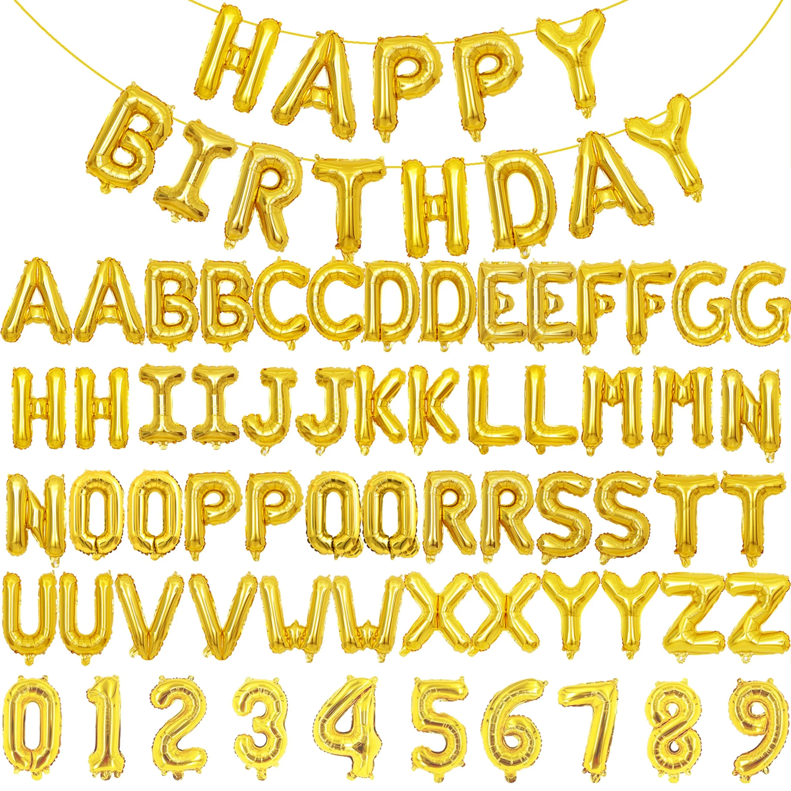 Geek-Is Gold Foil Balloon Letters Happy Birthday Kit image 3