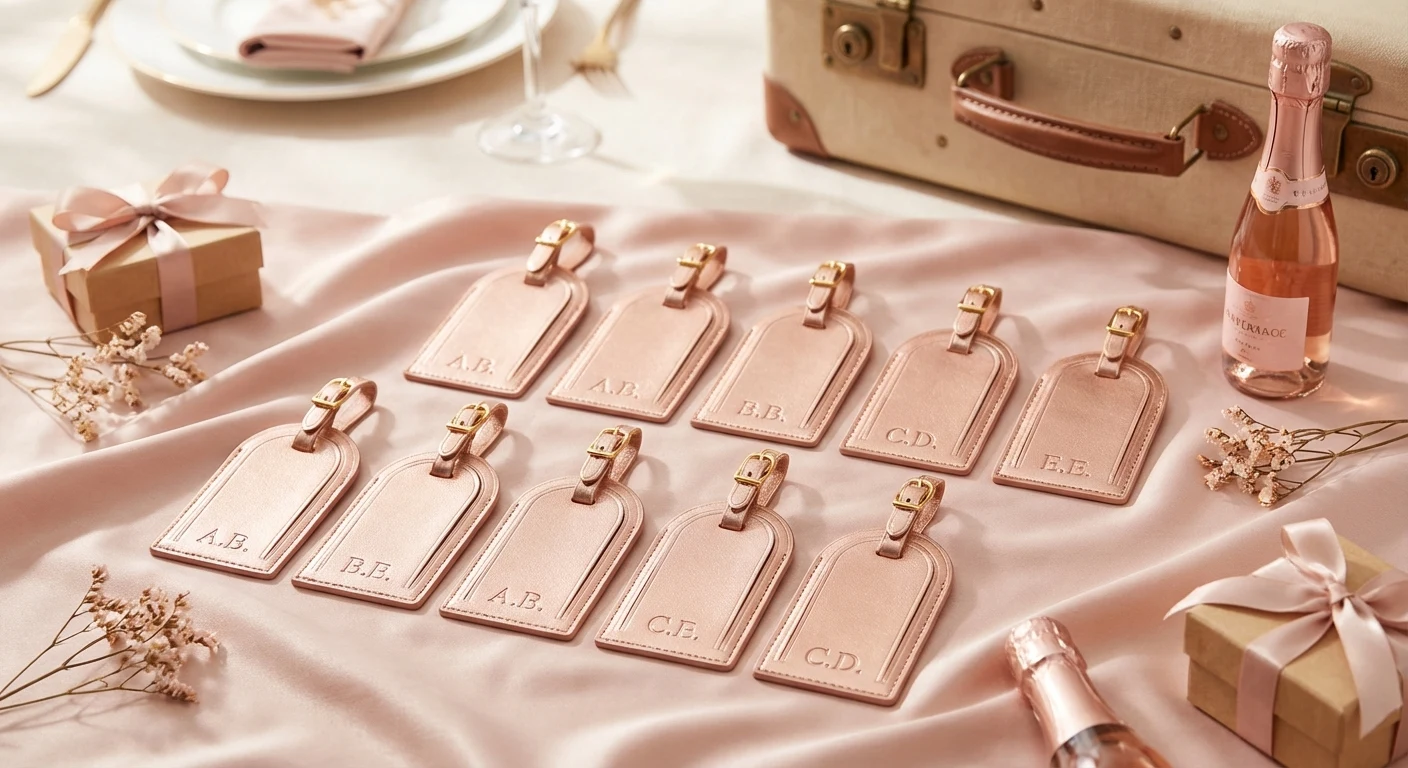 Kate Aspen Personalized Rose Gold Luggage Tags Favor 12-Pack image 2