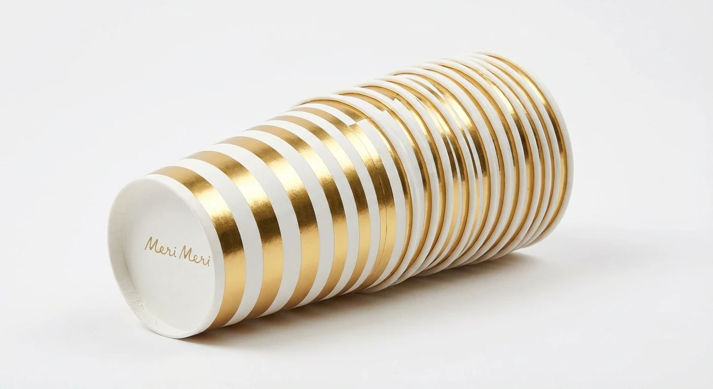 Meri Meri Gold Stripe Party Cups 10ct