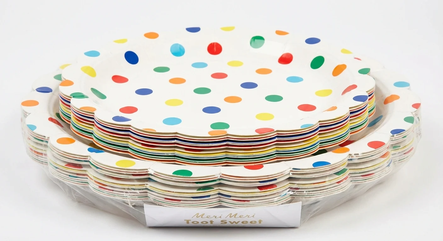 Meri Meri Toot Sweet Polka Dot Paper Party Plates 12ct