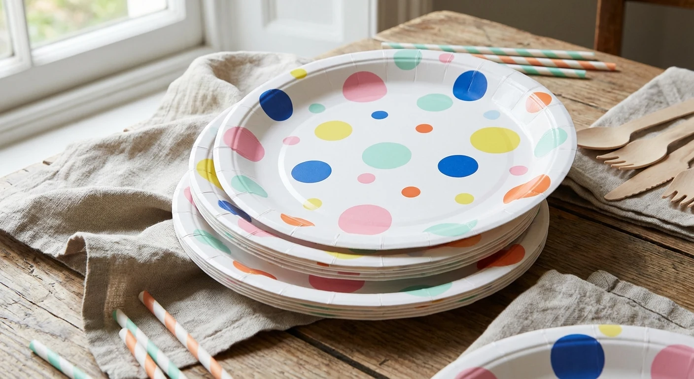 Meri Meri Toot Sweet Polka Dot Paper Party Plates 12ct image 2