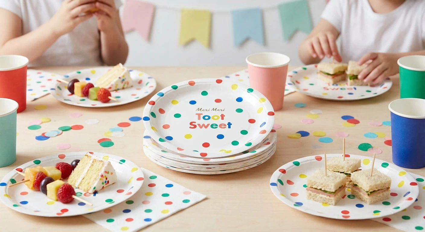 Meri Meri Toot Sweet Polka Dot Paper Party Plates 12ct image 3