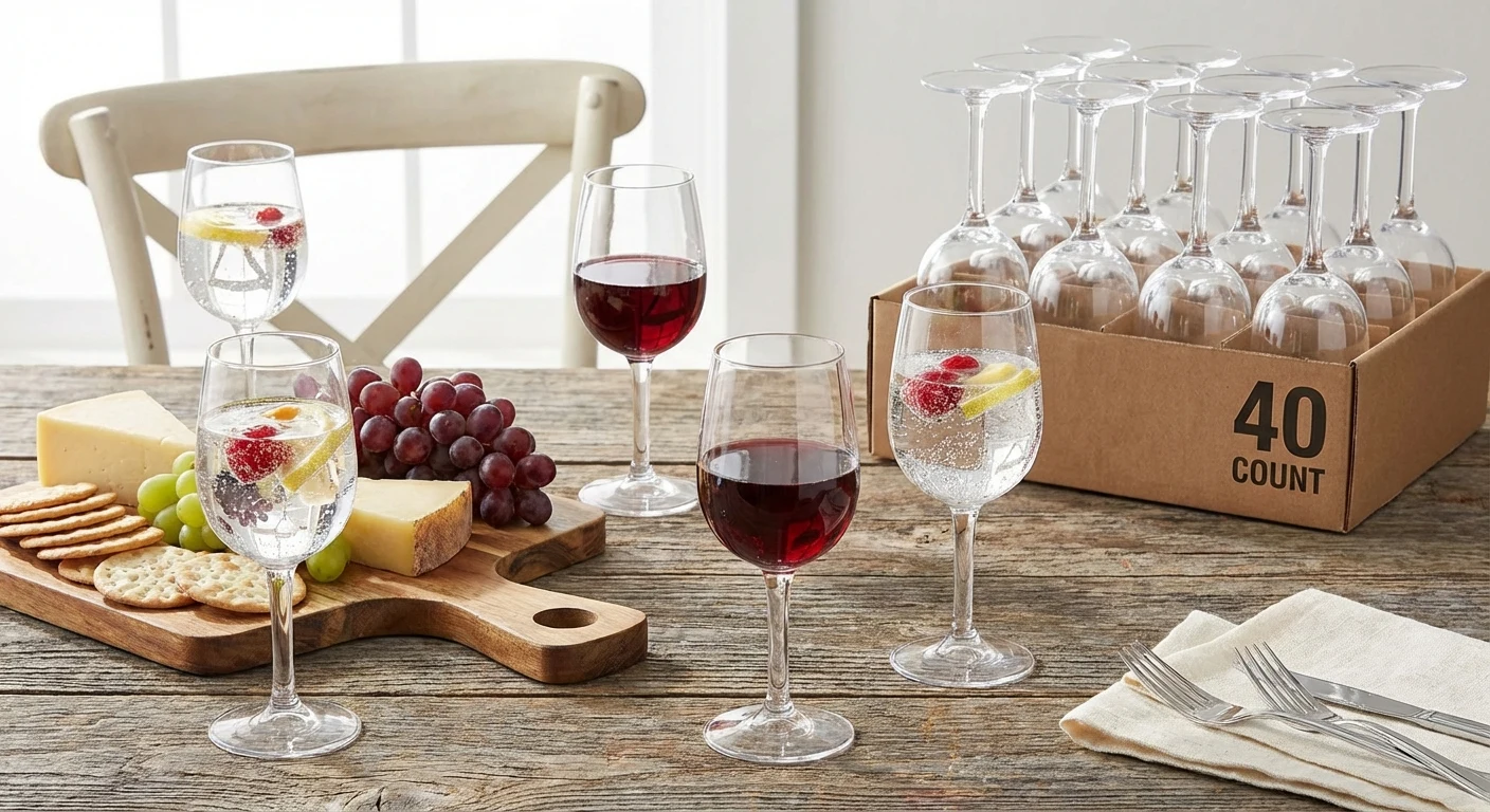 Occasions Plastic Wine Glasses Clear 40ct image 3