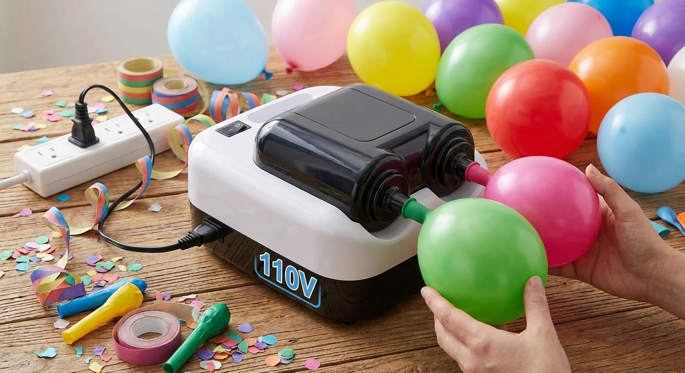 Sharlity Electric Balloon Pump 110V Dual Nozzle Fast Inflator image 3